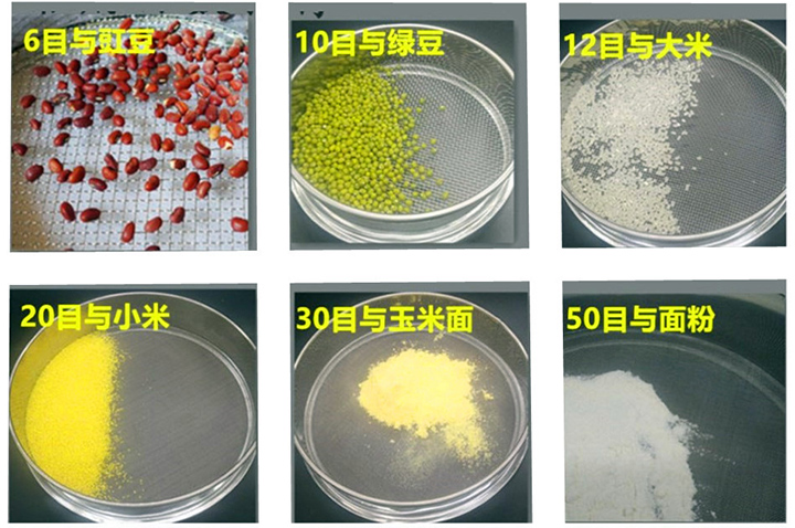 標準檢驗篩適用物料展示圖